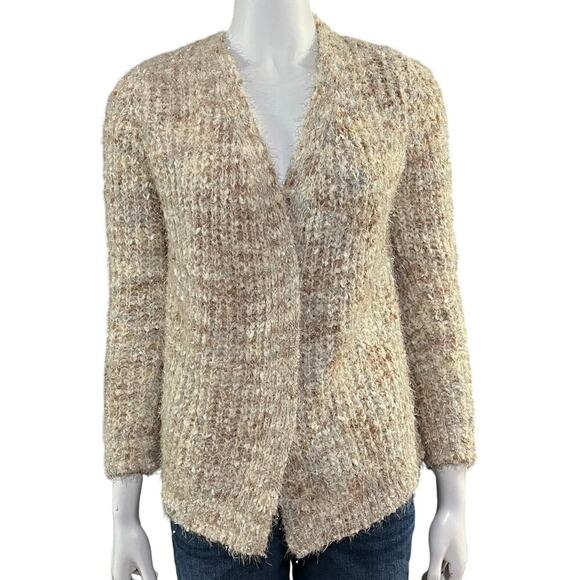 Maurices Womens Tan Metallic Open Cardigan Size Small - Picture 1 of 9